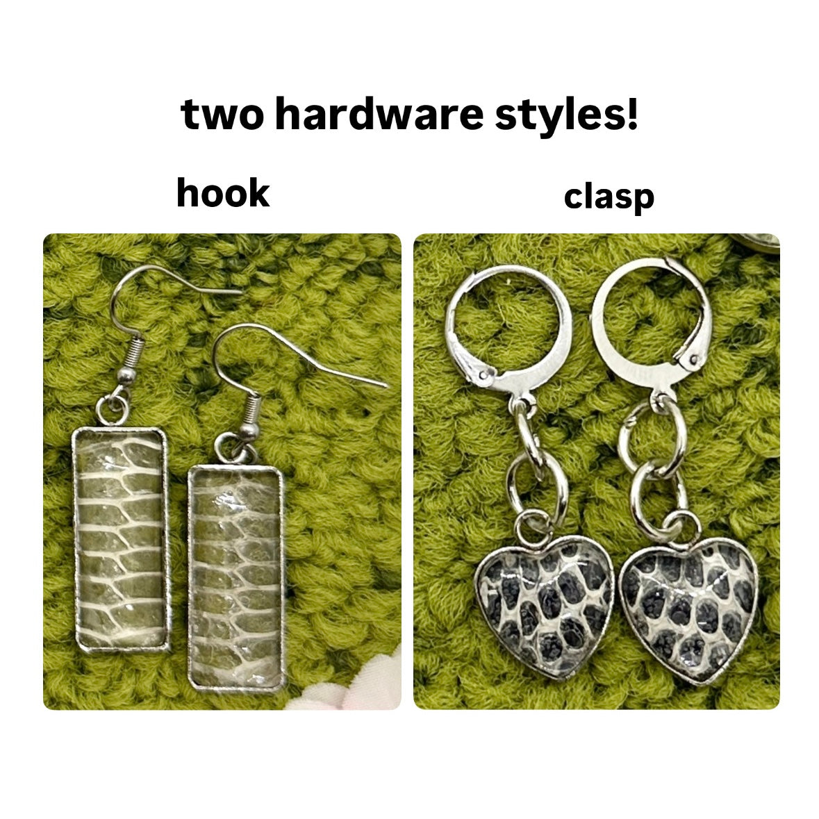 Customized Snake Shed Earrings (Silver)