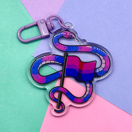 Bi Pride Snake Keychain