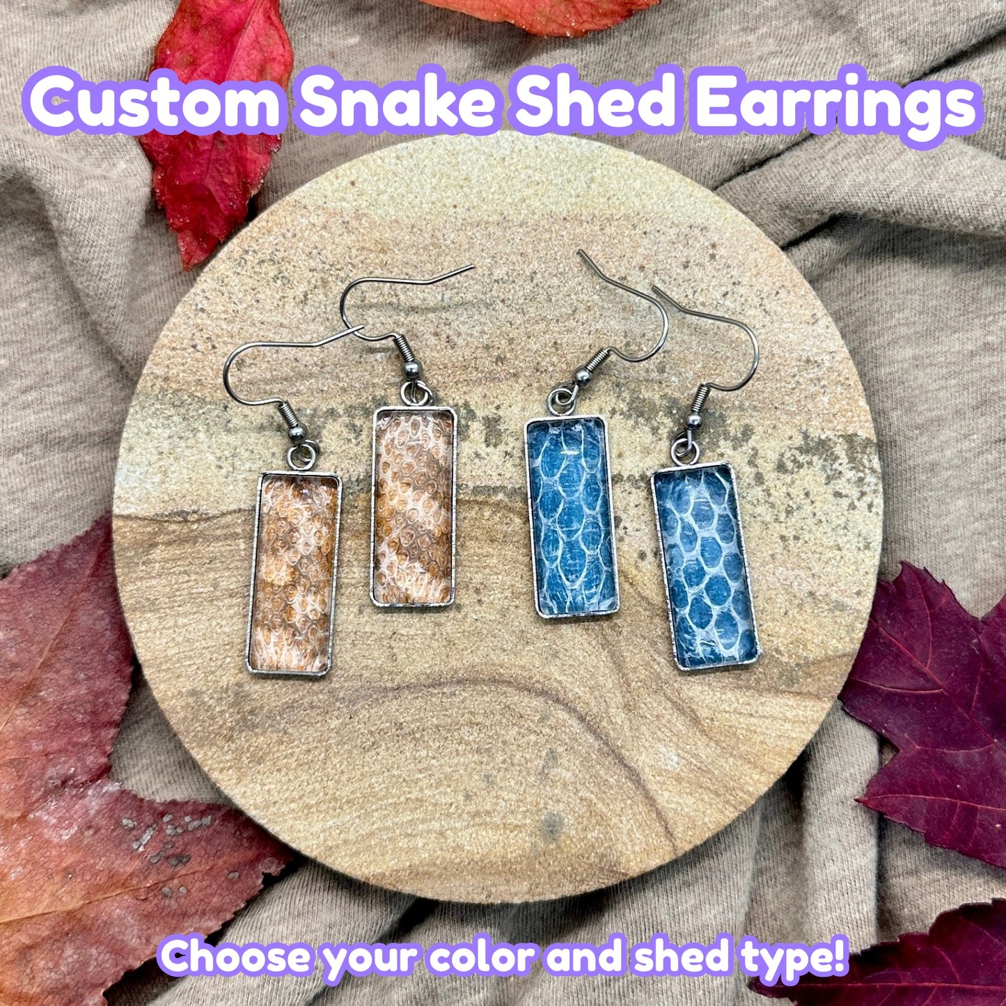Customized Snake Shed Earrings