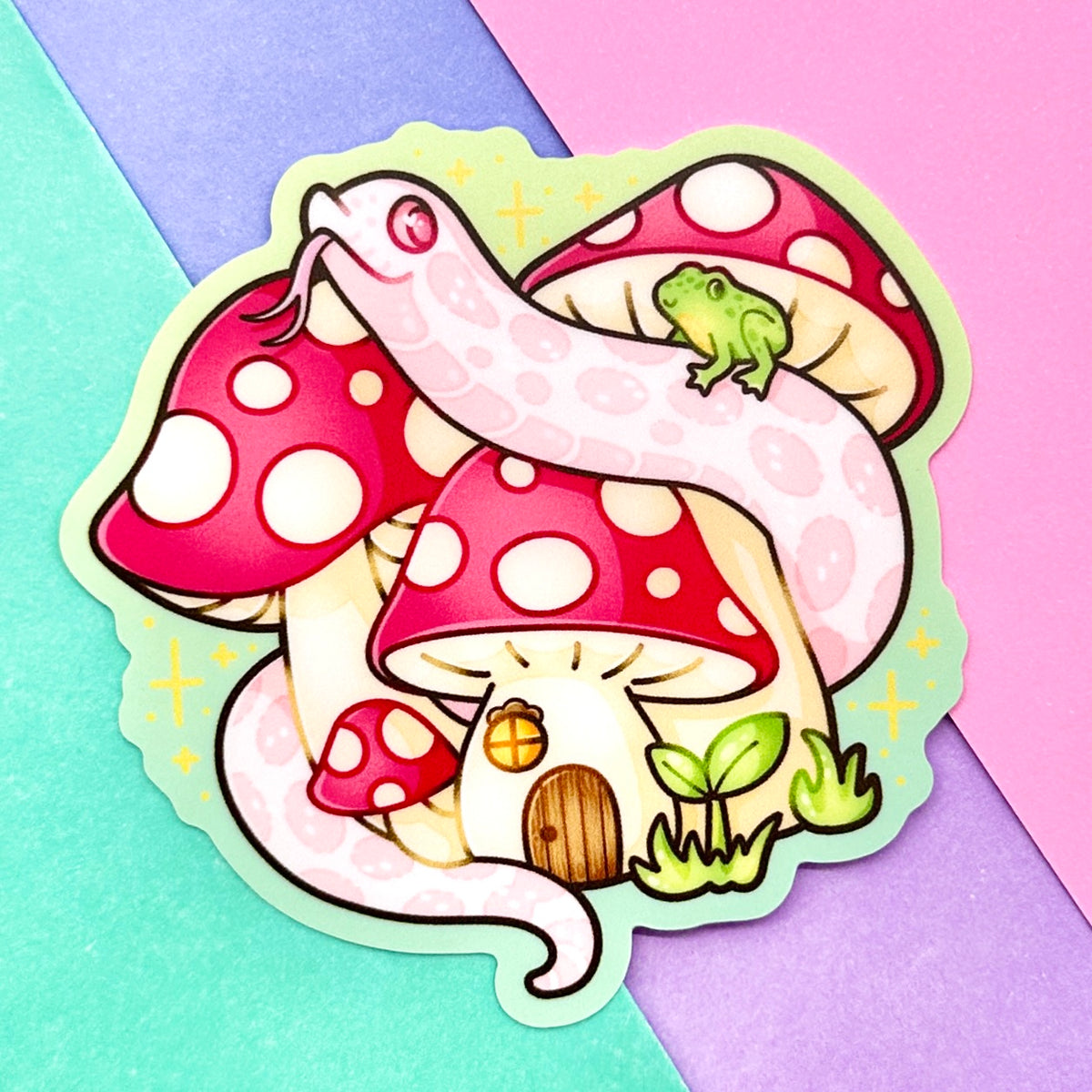 Mushroom House Marshmallow Sticker