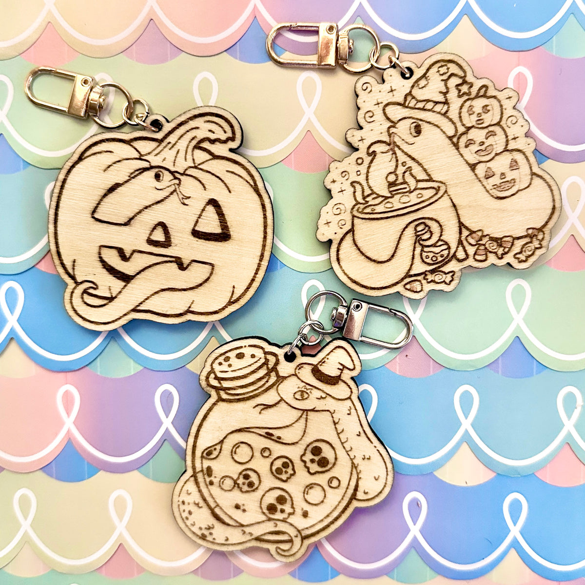 Halloween Wooden Keychains