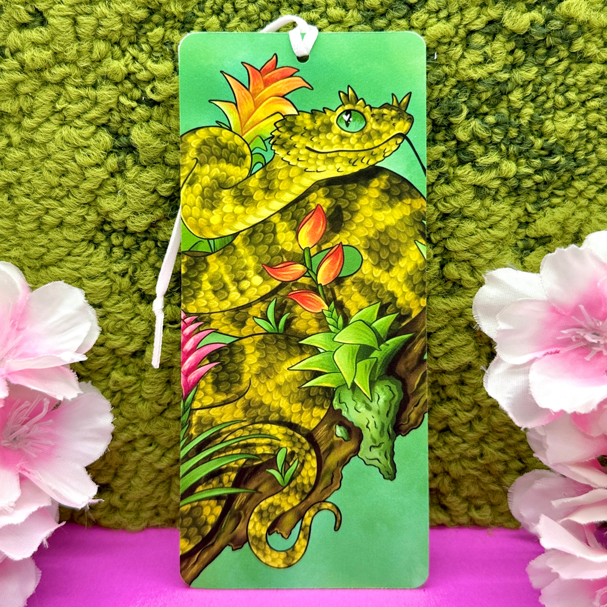 Eyelash Viper and Bromeliads Bookmark