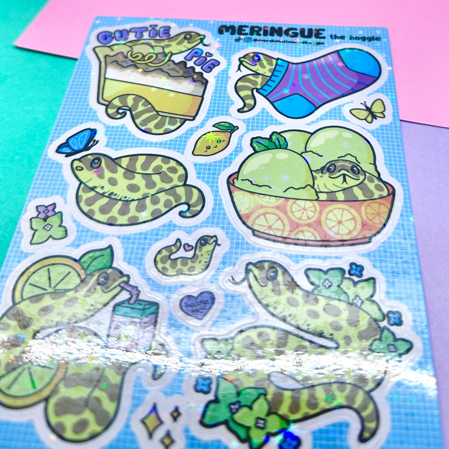 Meringue the Hognose Holo Sparkle Sticker Sheet