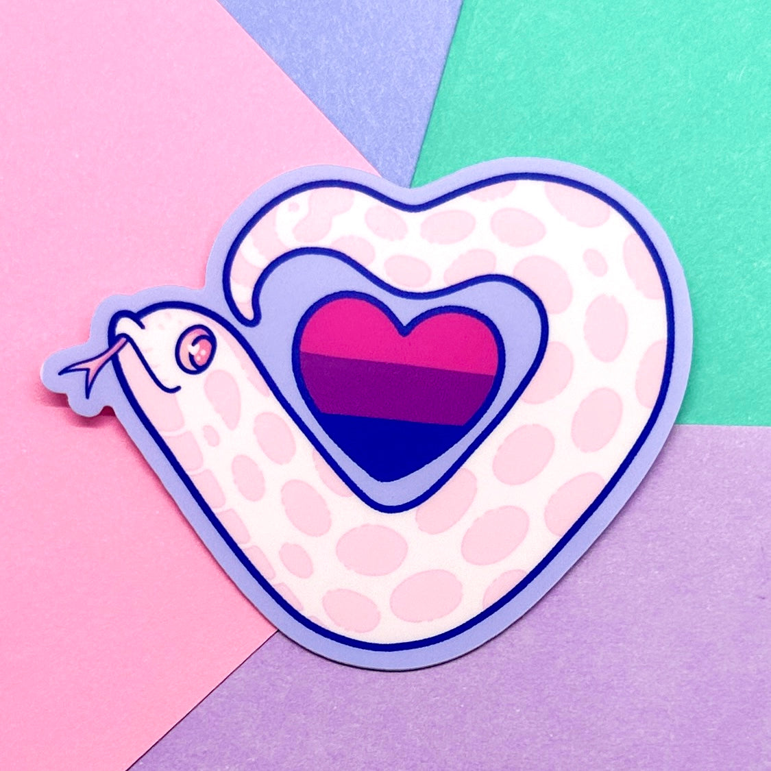 Bi Pride Heart Marshmallow Sticker