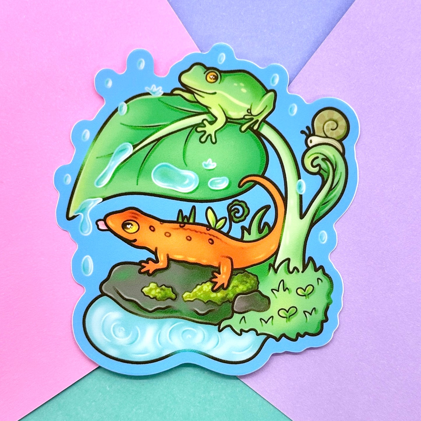 Rainy Meadow Friends Sticker