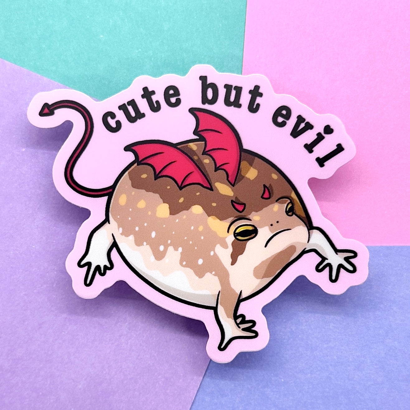 Cute But Evil Rain Frog Sticker