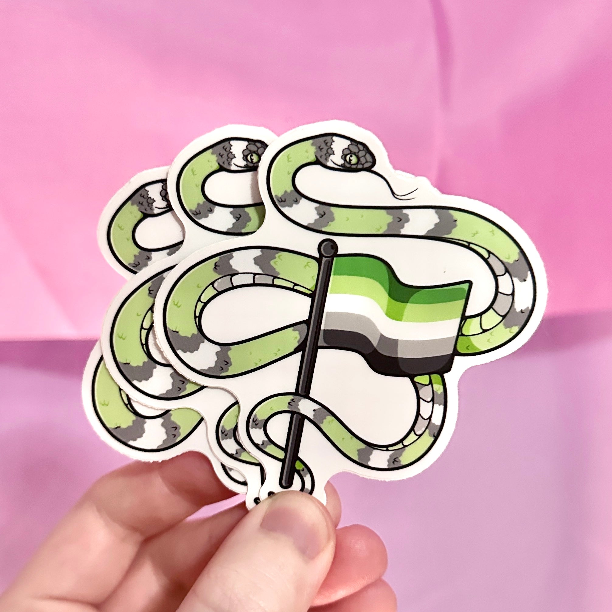 Aromantic Pride Snake Sticker – MarshyNoodle