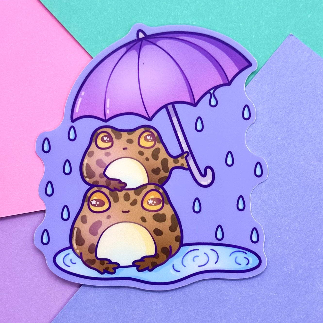 Rainy Day Rain Frogs Sticker