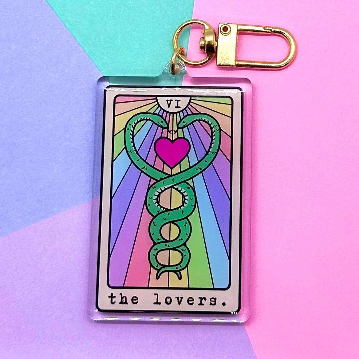The Lovers Tarot Card Keychain