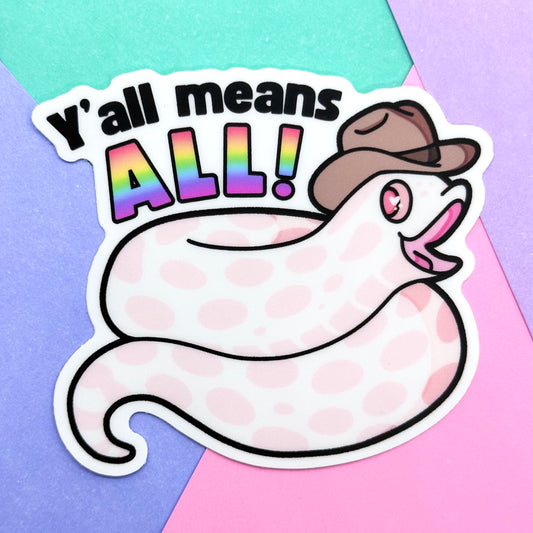 Y'all Means All Marshmallow Sticker