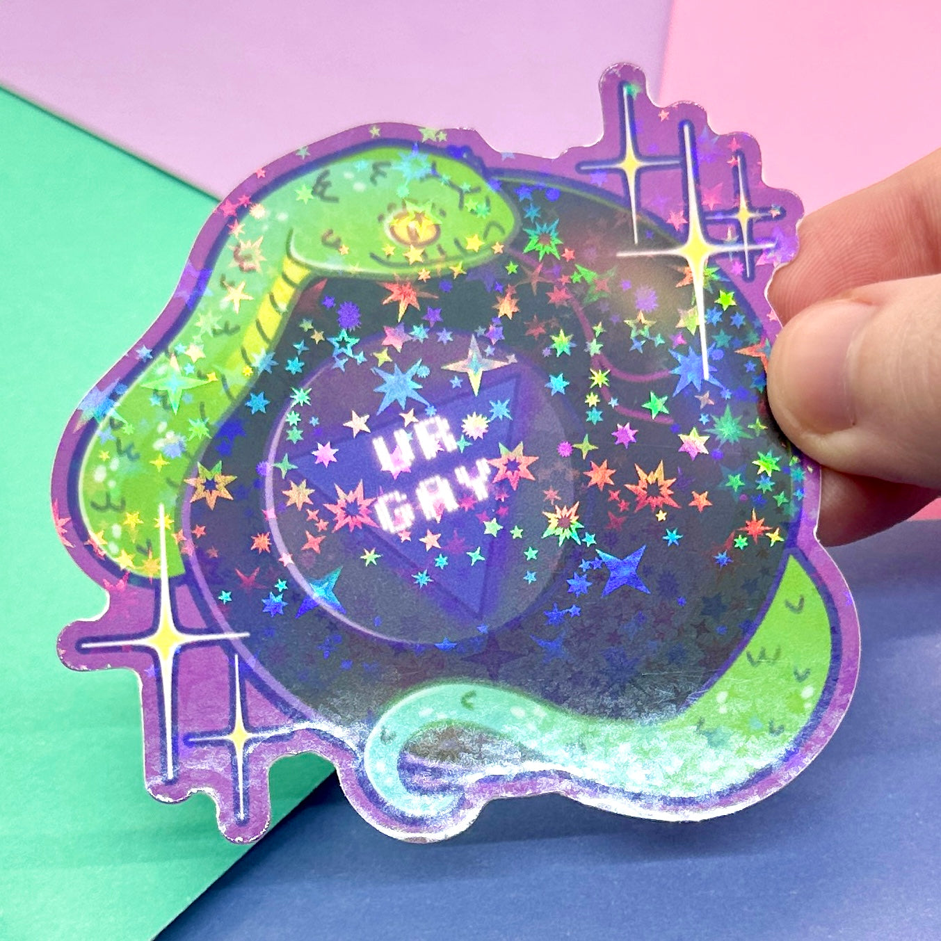 Ur Gay Magic Eight Ball Holo Sparkle Sticker