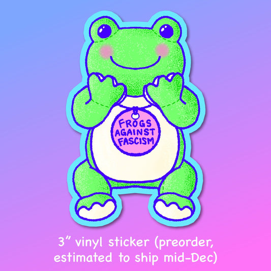 Frogs Against Fascism Sticker