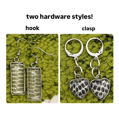 Customized Snake Shed Earrings (Silver)