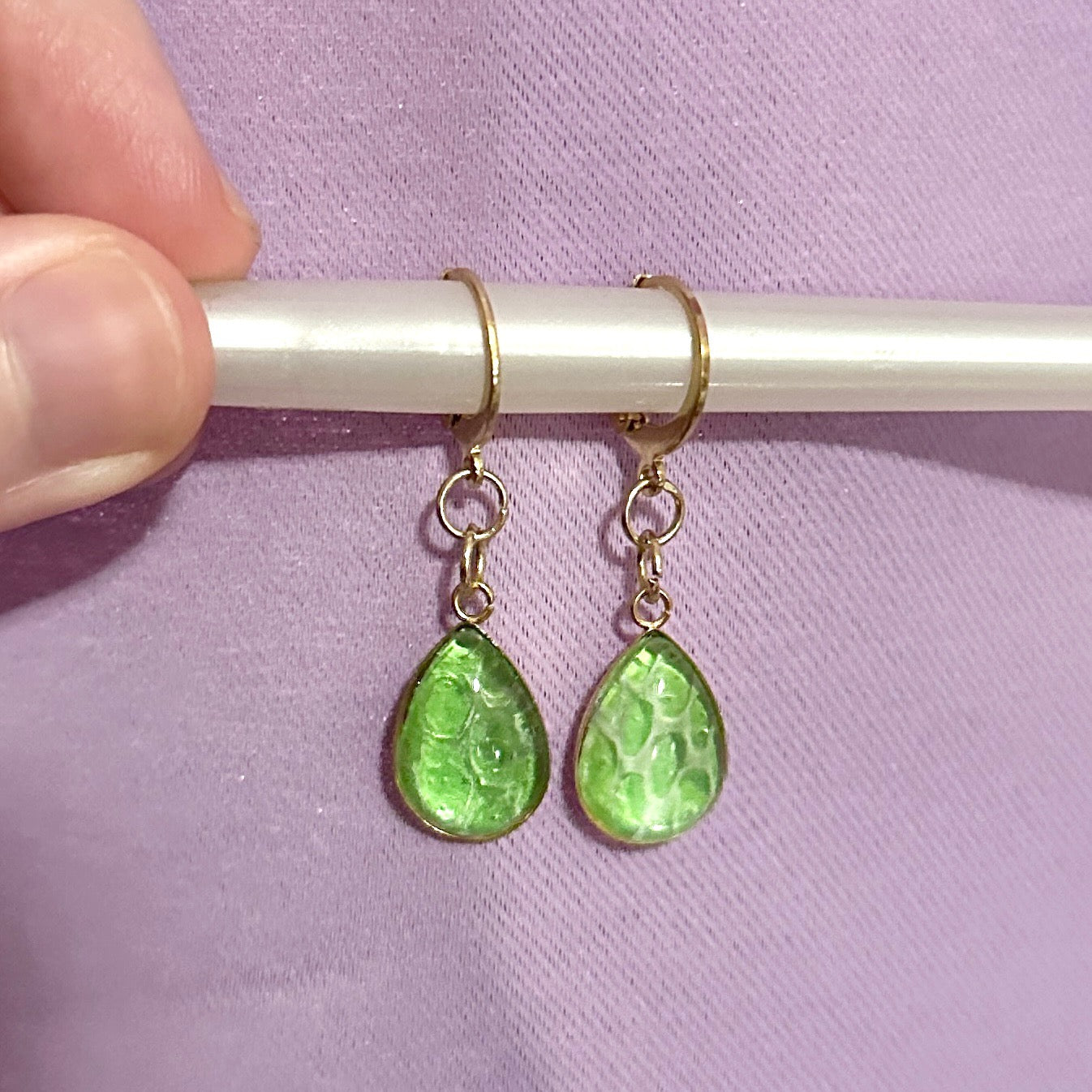 Customized Snake Shed Earrings (Gold)