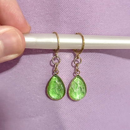Customized Snake Shed Earrings (Gold)
