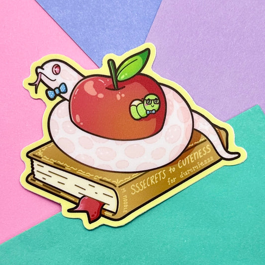 Bookworm Marshmallow Sticker