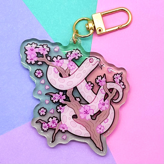 Cherry Blossom Marshmallow Keychain