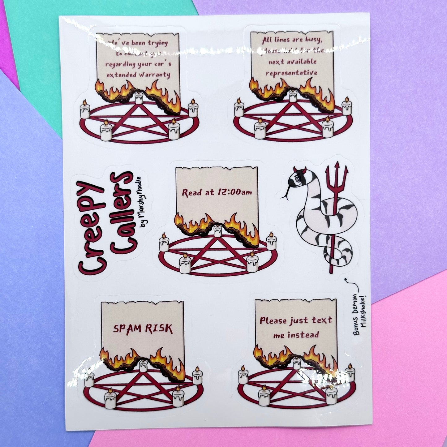 Creepy Callers Mini Sticker Sheet