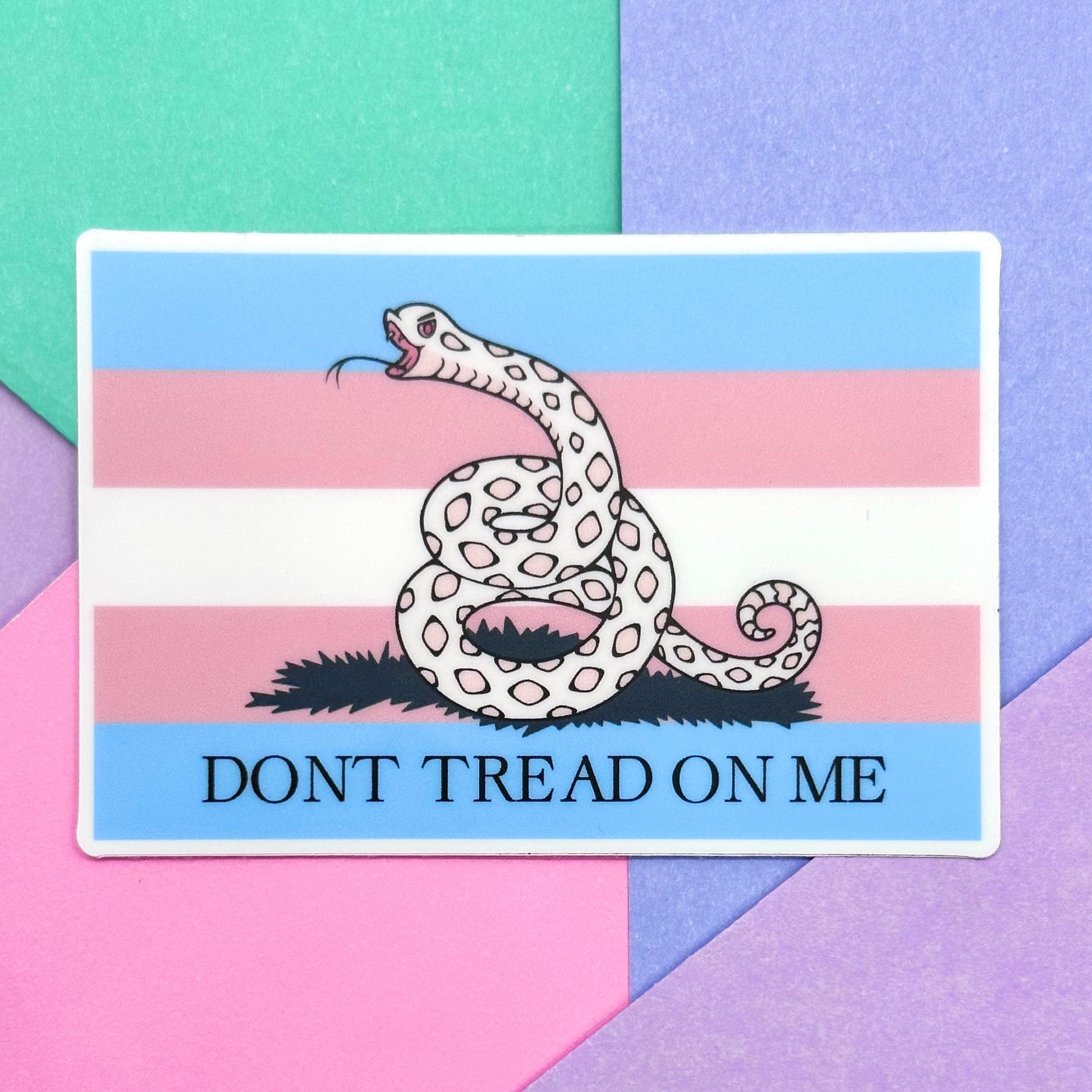 Don't Tread On Me Trans Flag Sticker – MarshyNoodle