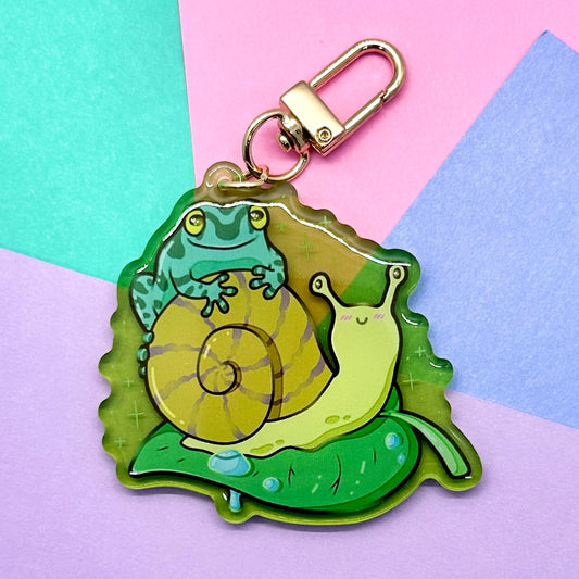 Frog and Snail Keychain