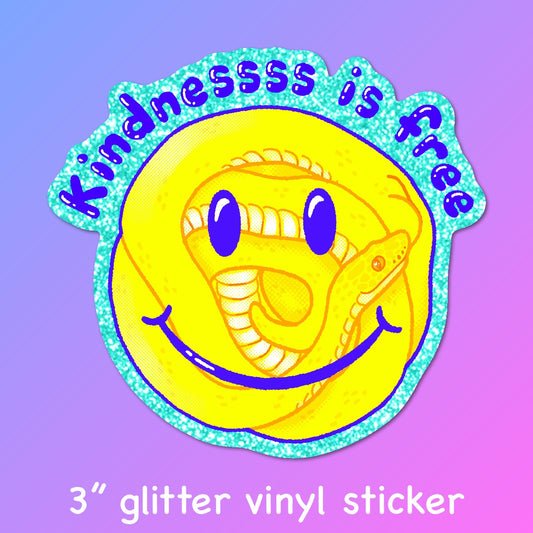 Kindness is Free Glitter Sticker