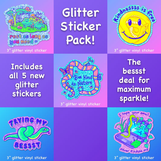 5-Count Glitter Sticker Pack