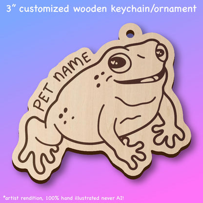 Customized Reptile Name Wooden Keychain