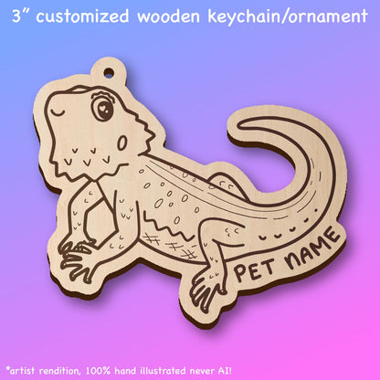 Customized Reptile Name Wooden Keychain