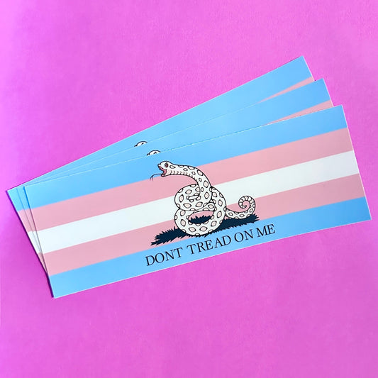 Don't Tread On Me Trans Flag Bumper Sticker