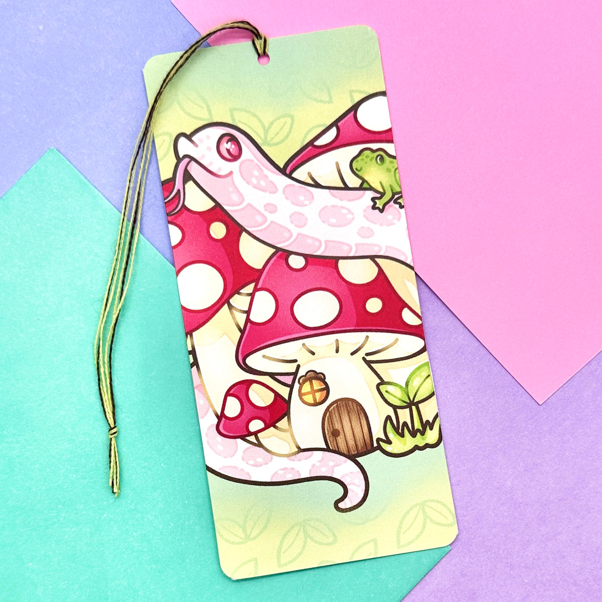 Mushroom House Marshmallow Mini Bookmark