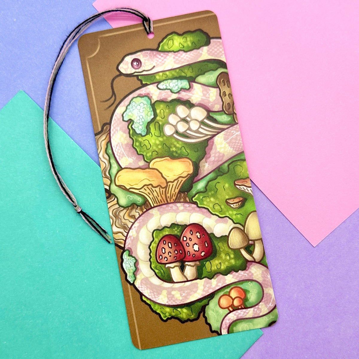 Mossy Lavender Kingsnake Mini Bookmark