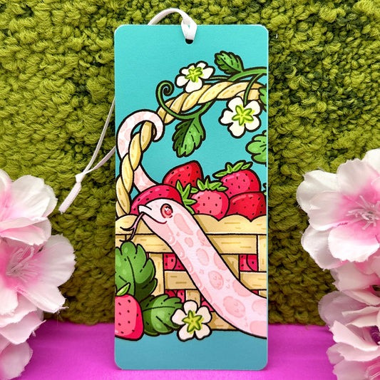 Strawberry Picking Marshmallow Bookmark