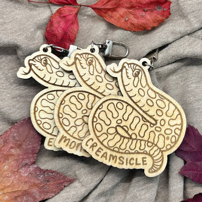 Customized Reptile Name Wooden Keychain