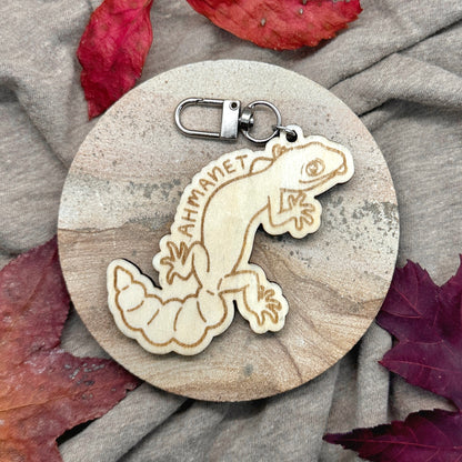 Customized Reptile Name Wooden Keychain