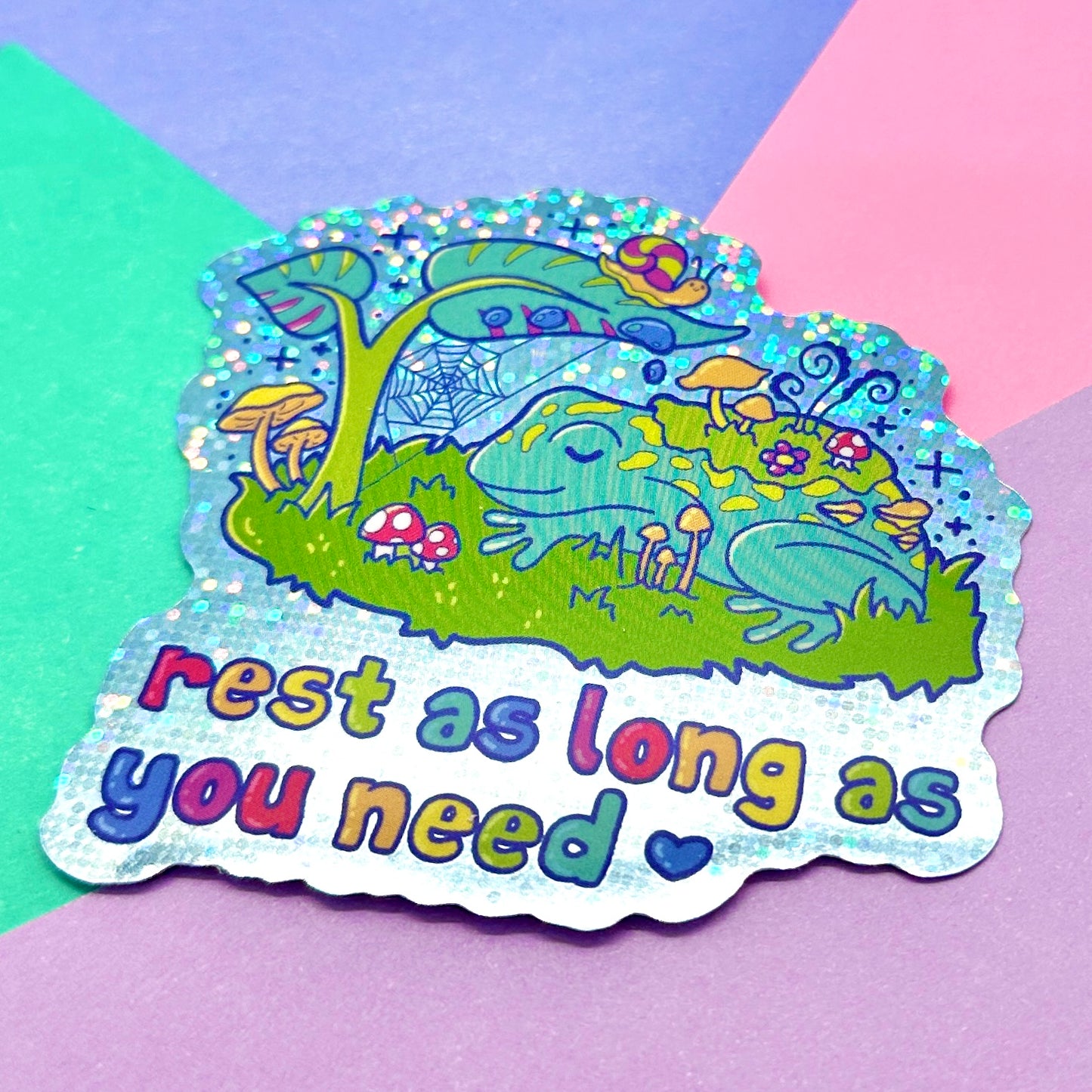Rest As Long As You Need Glitter Sticker