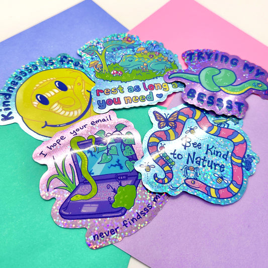 5-Count Glitter Sticker Pack
