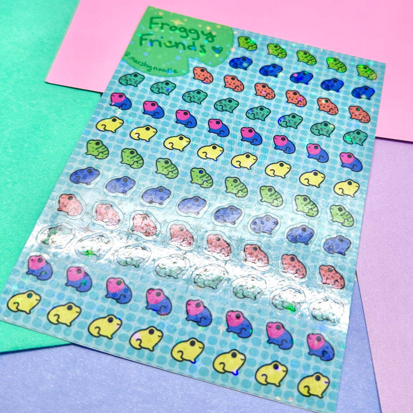 Froggy Friends Holo Sparkle Sticker Sheet