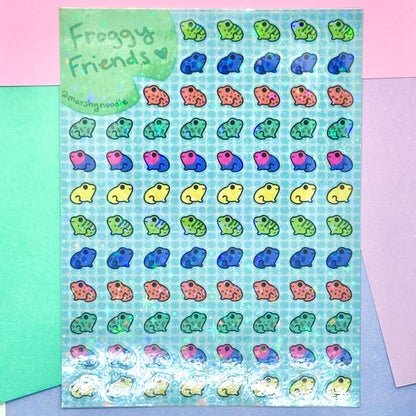 Froggy Friends Holo Sparkle Sticker Sheet