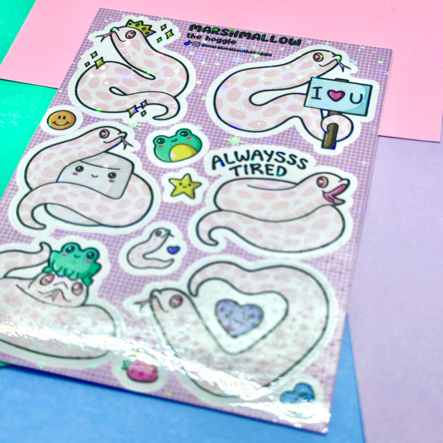 Marshmallow Holo Sparkle Sticker Sheet