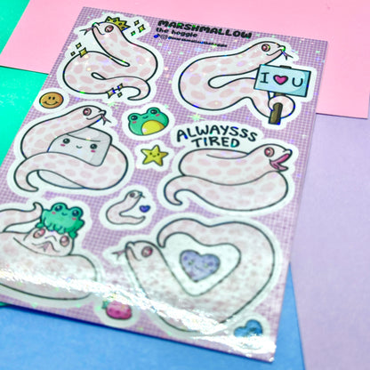 Marshmallow Holo Sparkle Sticker Sheet