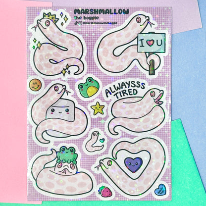 Marshmallow Holo Sparkle Sticker Sheet