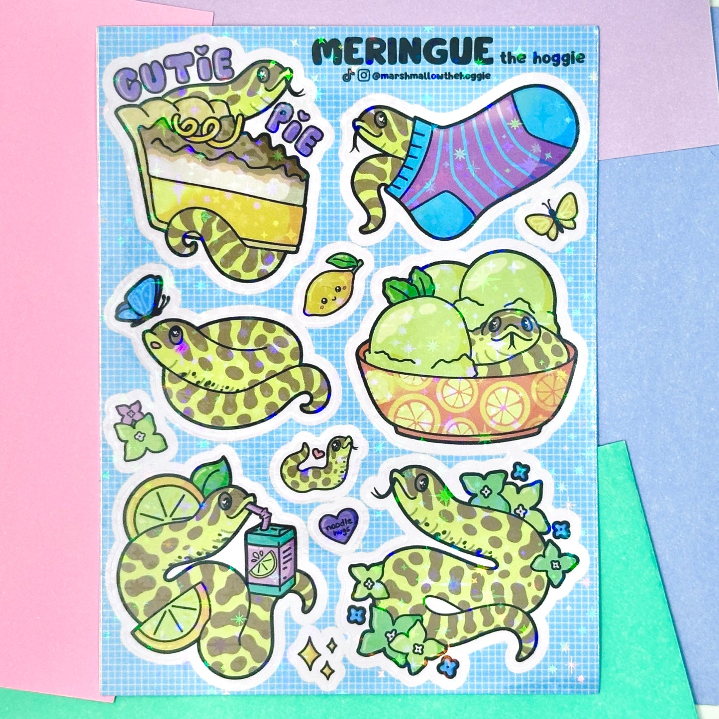 Meringue the Hognose Holo Sparkle Sticker Sheet