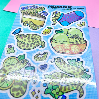 Meringue the Hognose Holo Sparkle Sticker Sheet