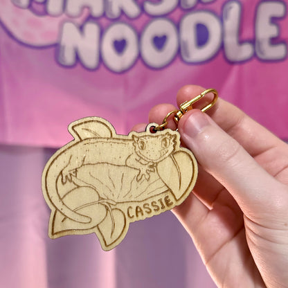 Customized Reptile Name Wooden Keychain