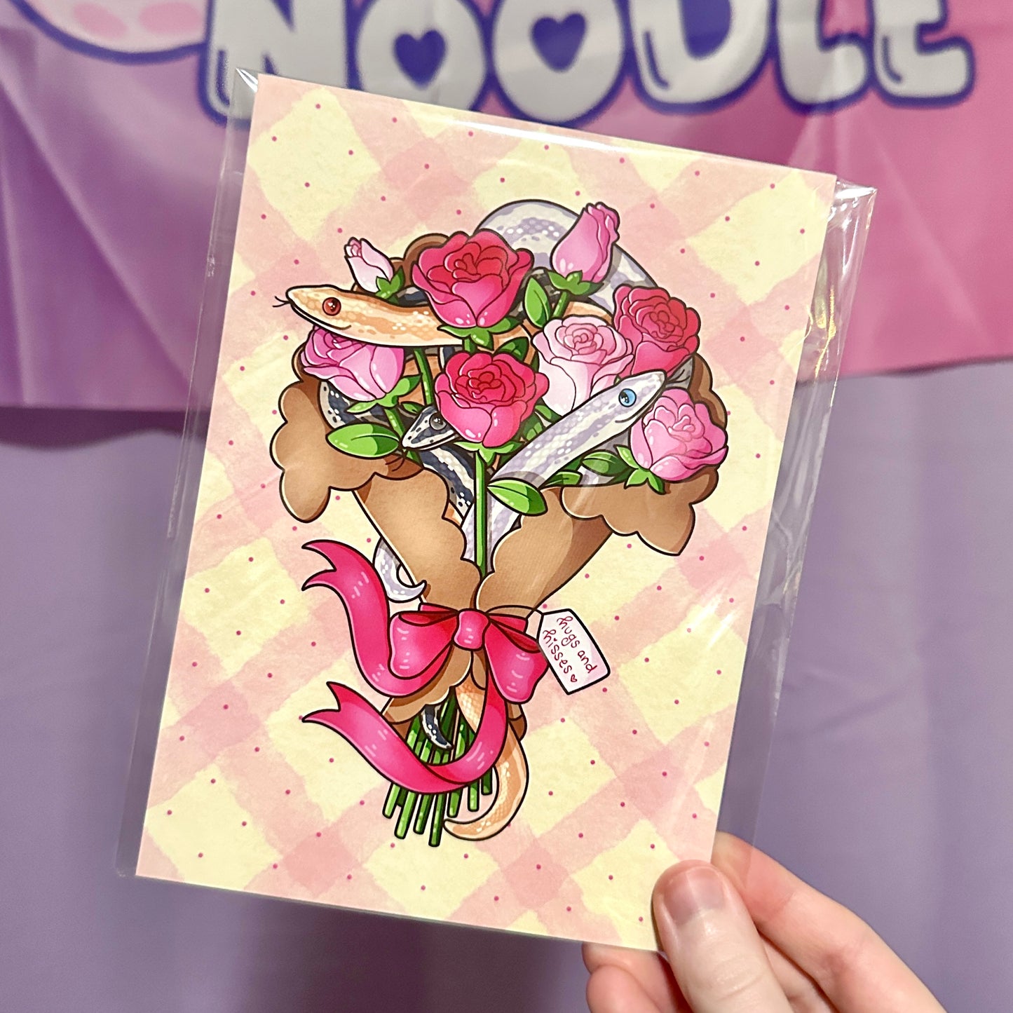Rosy Boa Rose Bouquet Art Print