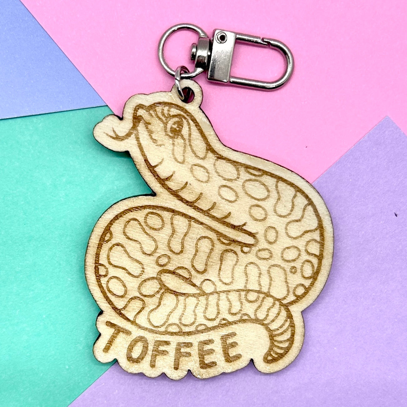 Customized Reptile Name Wooden Keychain