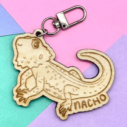 Customized Reptile Name Wooden Keychain
