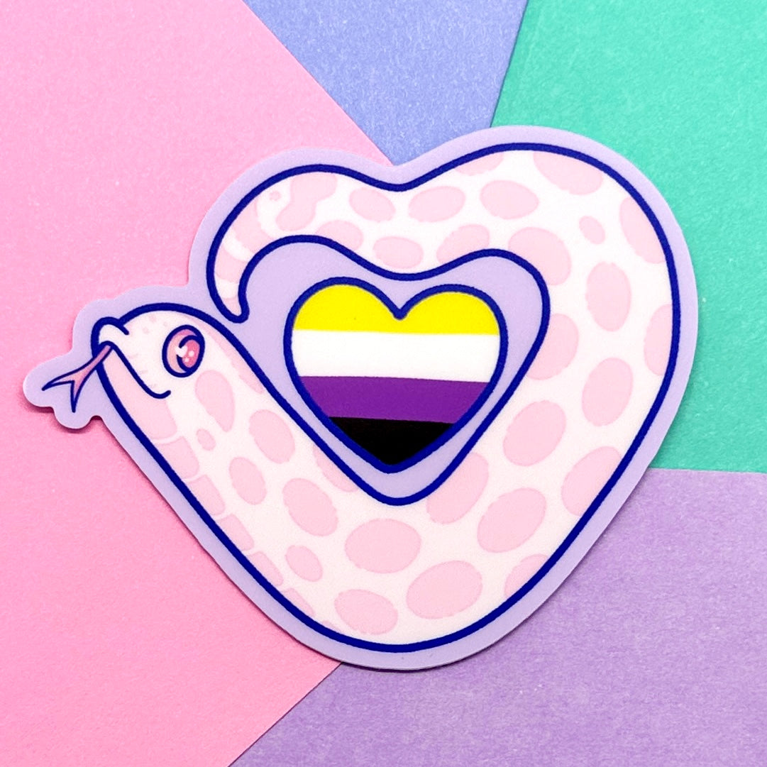 Nonbinary Pride Heart Marshmallow Sticker