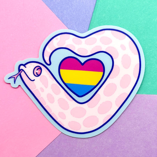 Pan Pride Heart Marshmallow Sticker