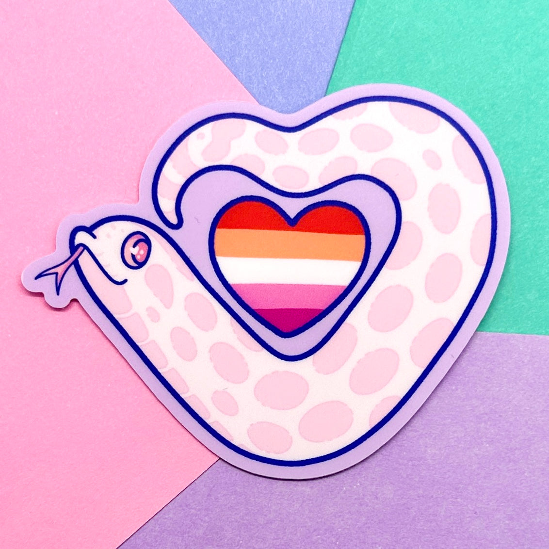 Lesbian Pride Heart Marshmallow Sticker